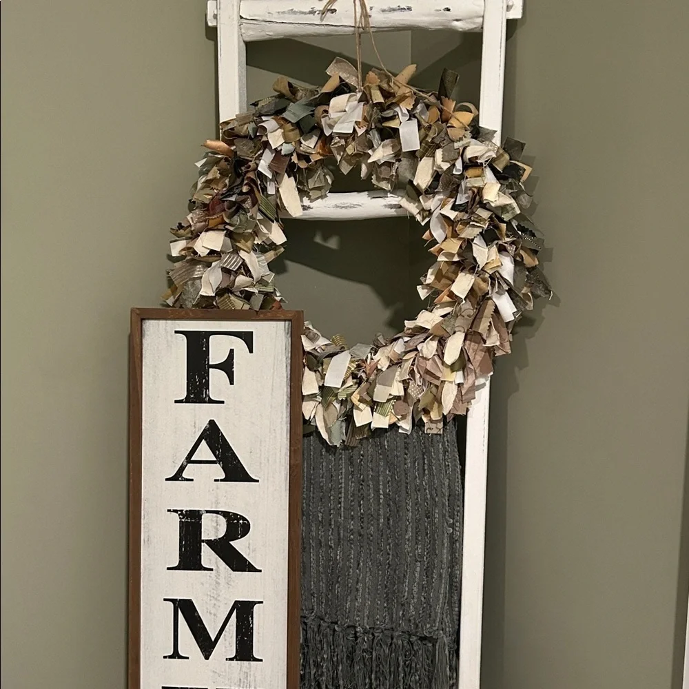 Handmade Rustic Multicolor Fabric Wreath